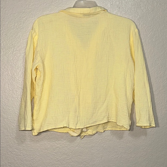 Fashion Nova Yellow Gauze 2-Piece Set – Button-Down Shirt & Pants Size L - Picture 4 of 8